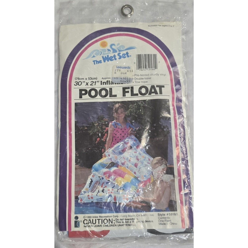 Vintage Intex Inflatable Raft The Wet Set  Pool Float 30" x 21" #59160 New Stock
